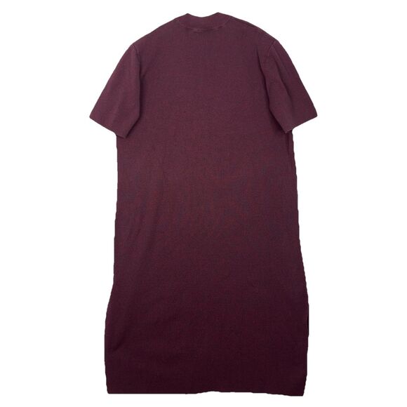 Talbots Women’s 2X Sweater‎ Dress Maroon Cotton Midi Short Sleeve Knit Preppy - Picture 8 of 9